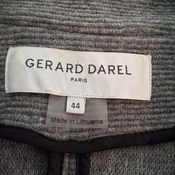 Gerard Darel Paris Grey Wool Blazer Jacket Single Button Closer Sz 44 Eu 12 US C - Picture 7 of 8
